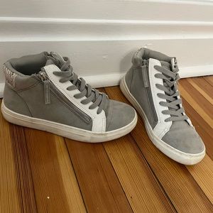 Grey and white size 6.5 wedge sneakers